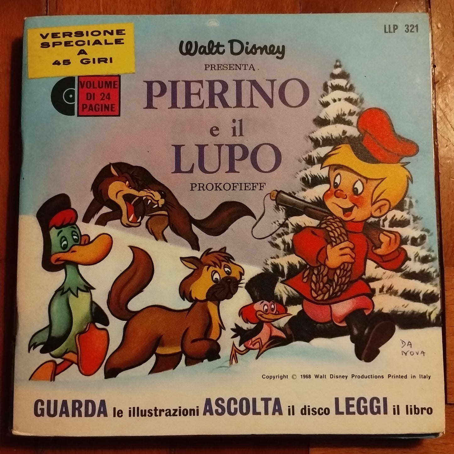 Walt Disney: Pierino e il lupo - guarda, ascolta, leggi - con 45 giri