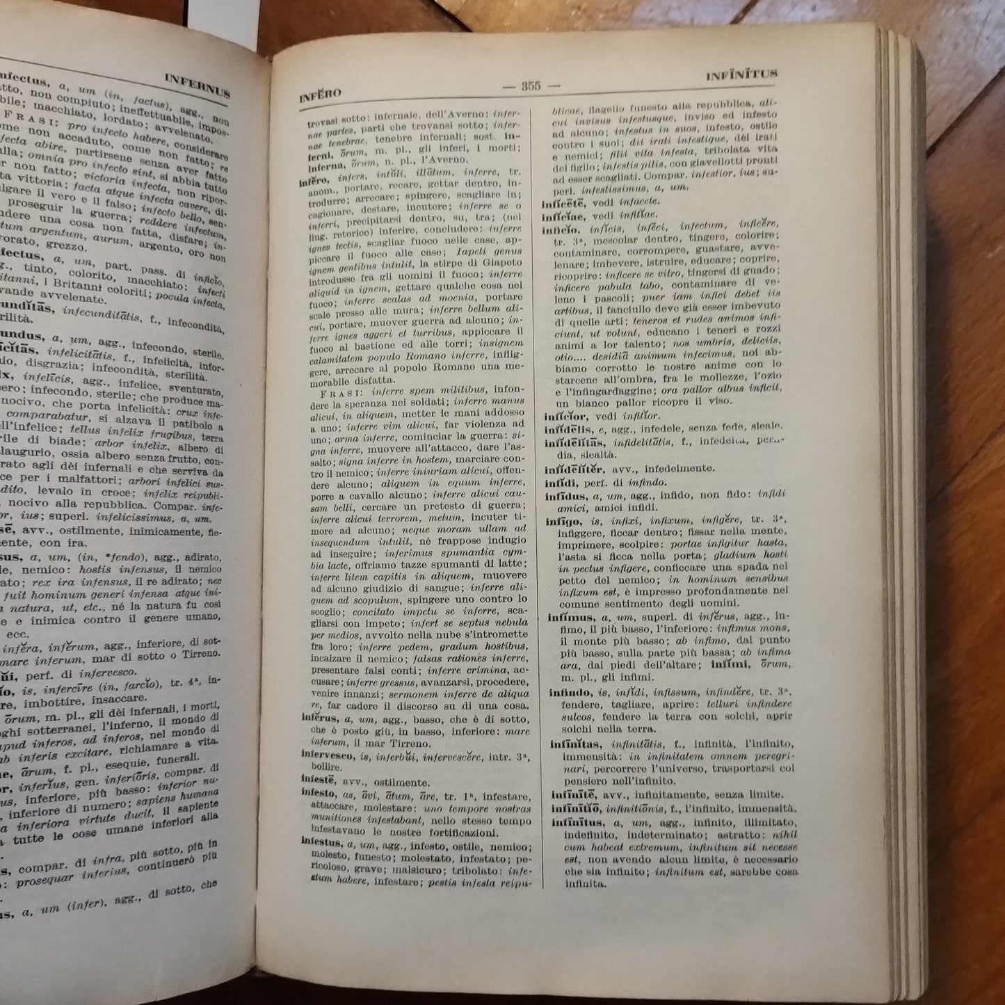 Vocabolario Latino Italiano - Italiano Latino, Campanini Carboni- Paravia  1958